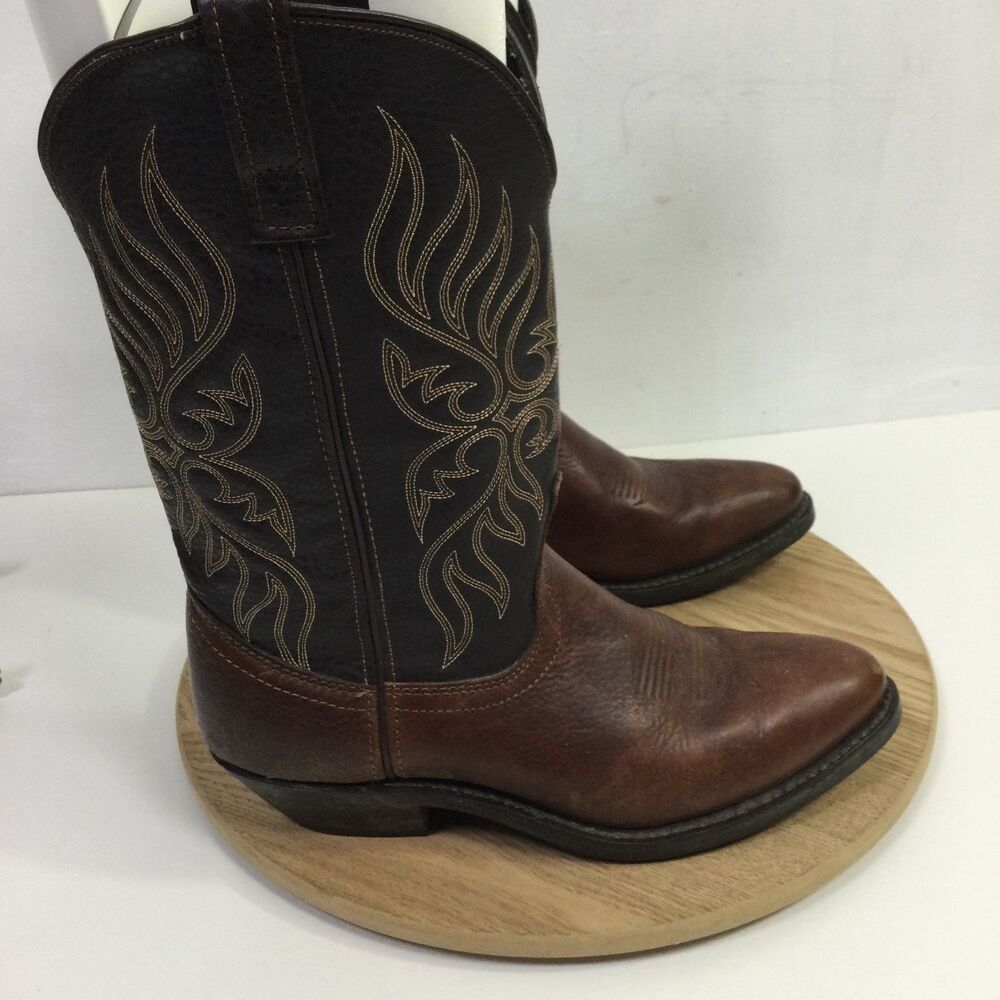Laredo Womens Western Cowboy Boots Leather Brown Black Size 8.5M - Picture 2 of 13
